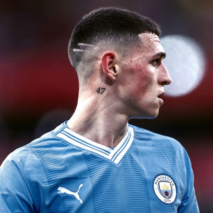 Phil Foden, a talented young footballer for Manchester City and the England national team " phil foden haircut "